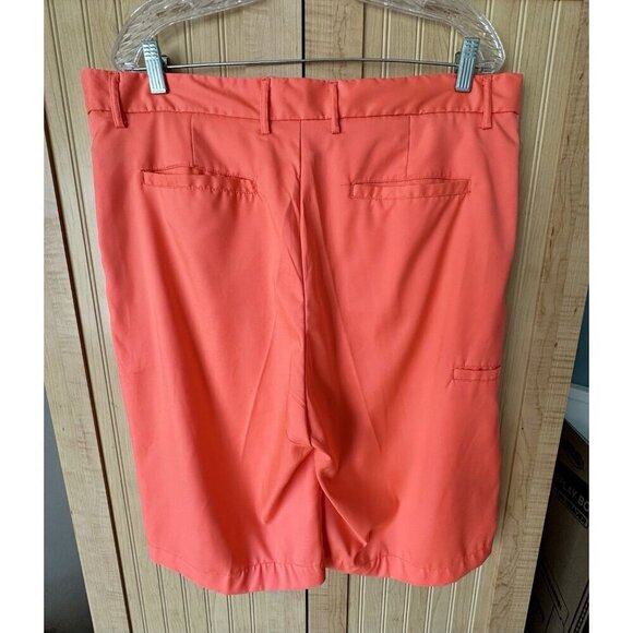 Linea Uomo Shorts Mens 38 Bright Orange Cotton Bermuda Flat Front Pockets Preppy - Picture 3 of 7